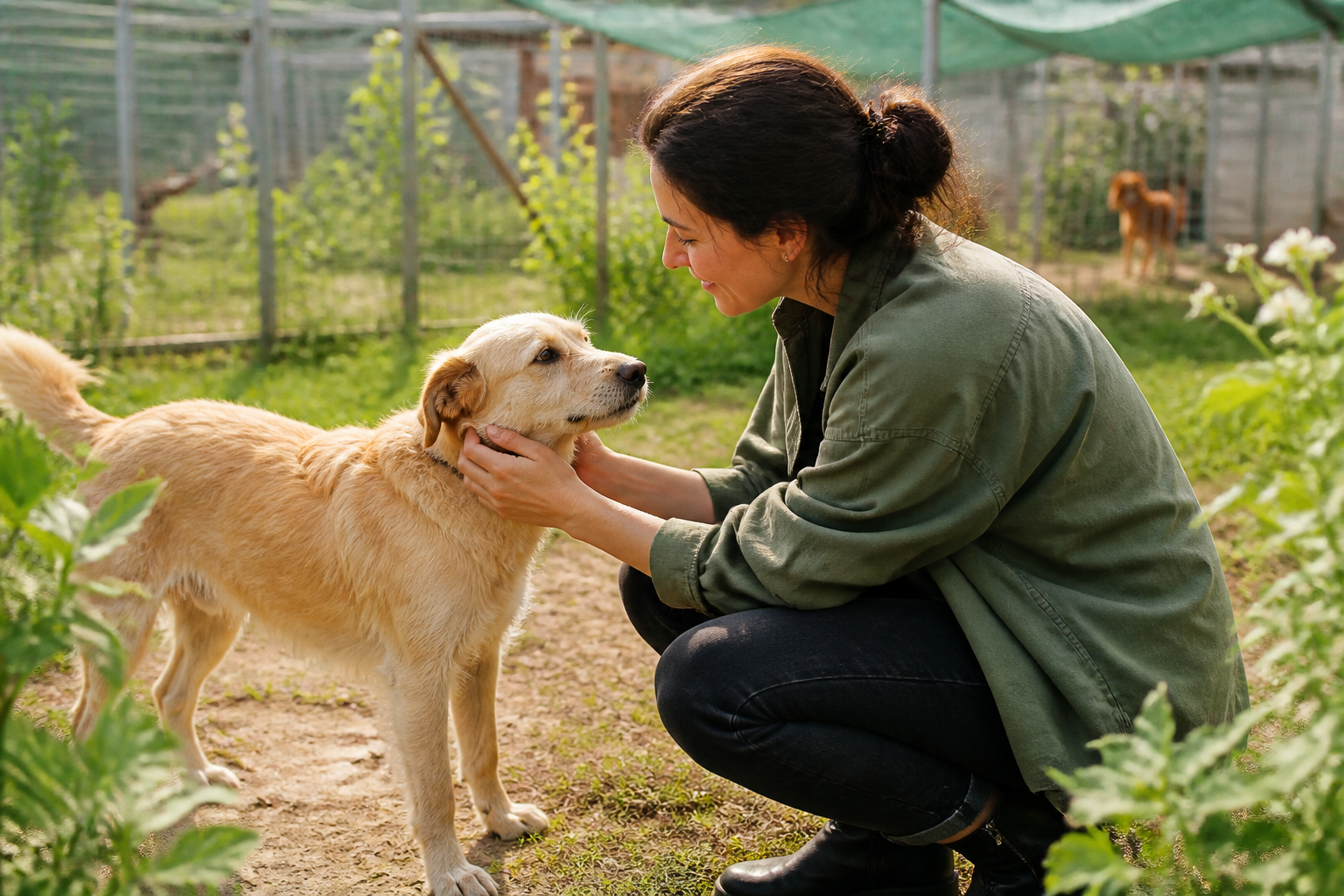 Caring for a dog outdoors